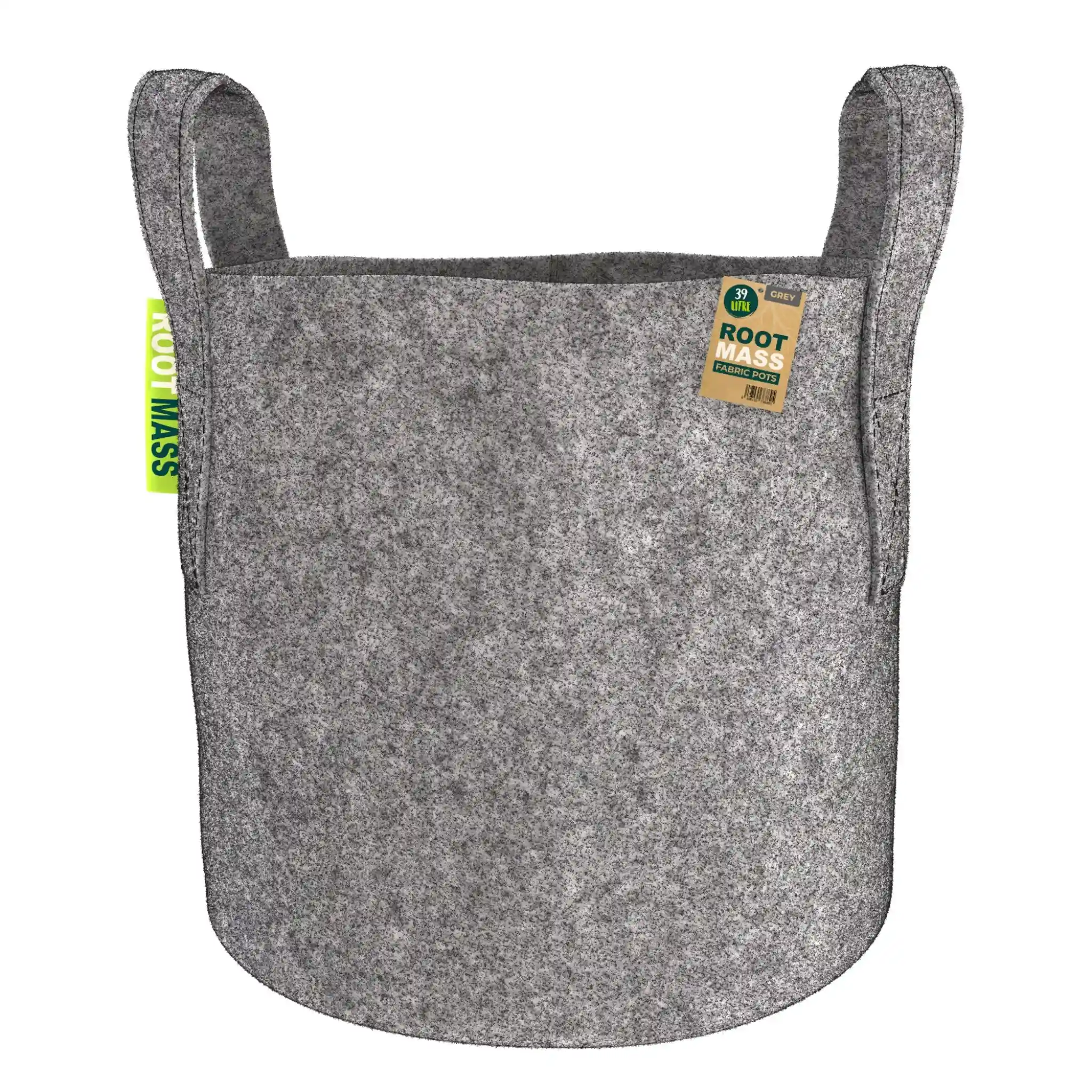 ROOTMASSRoundFabricPot39L_LIGHTGREY_ Grey RootMASS 39L Fabric Pot (90 per box) - Bulk Aeration Planters - Image 1