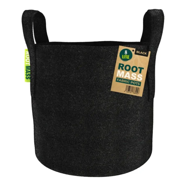 Black RootMASS 8L Thick Fabric Pot (200 per box) - Heavy Duty Aeration Pots