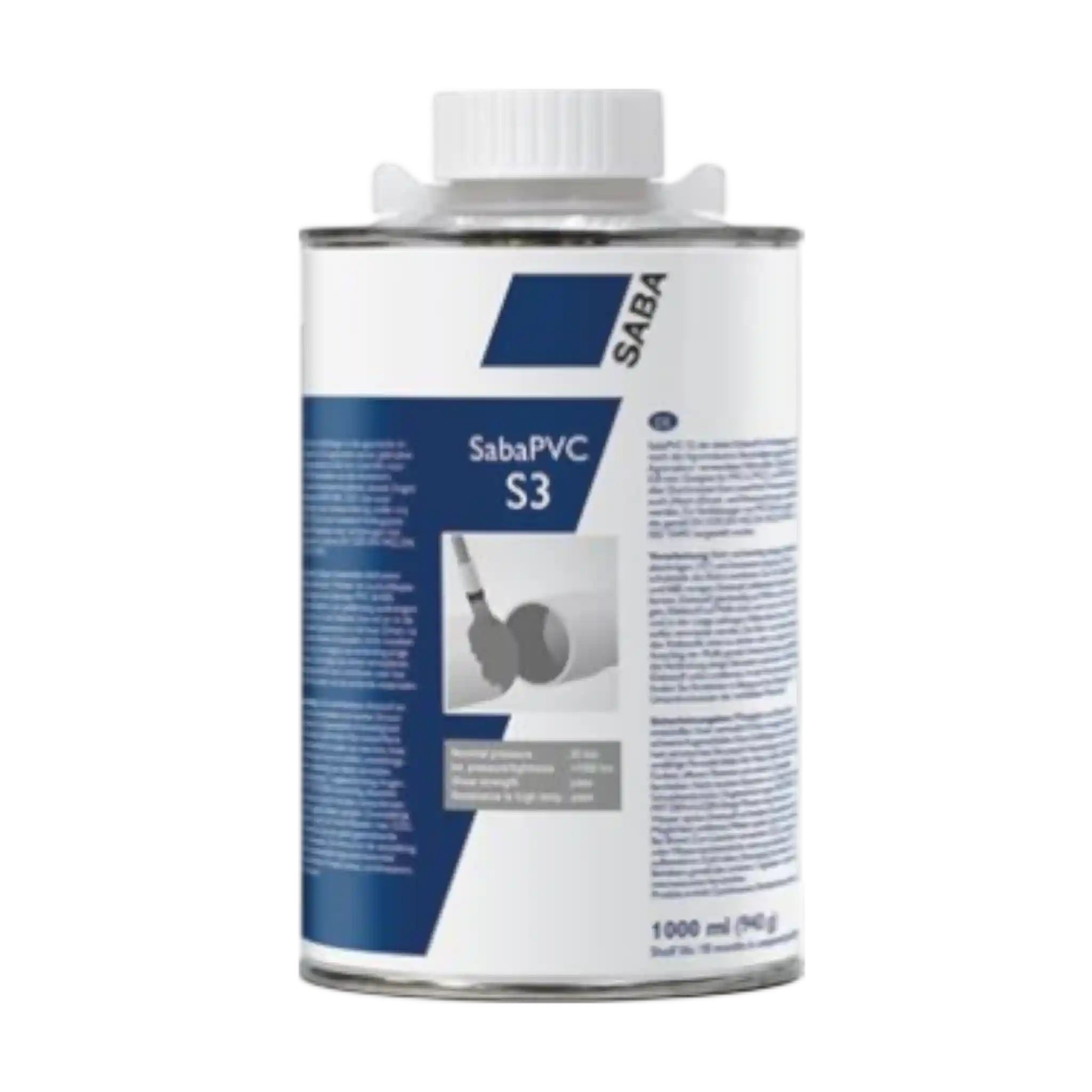 SABAGluewithBrush1L SABA S3 Glue with Brush 0.25L - Professional PVC Adhesive - Image 1