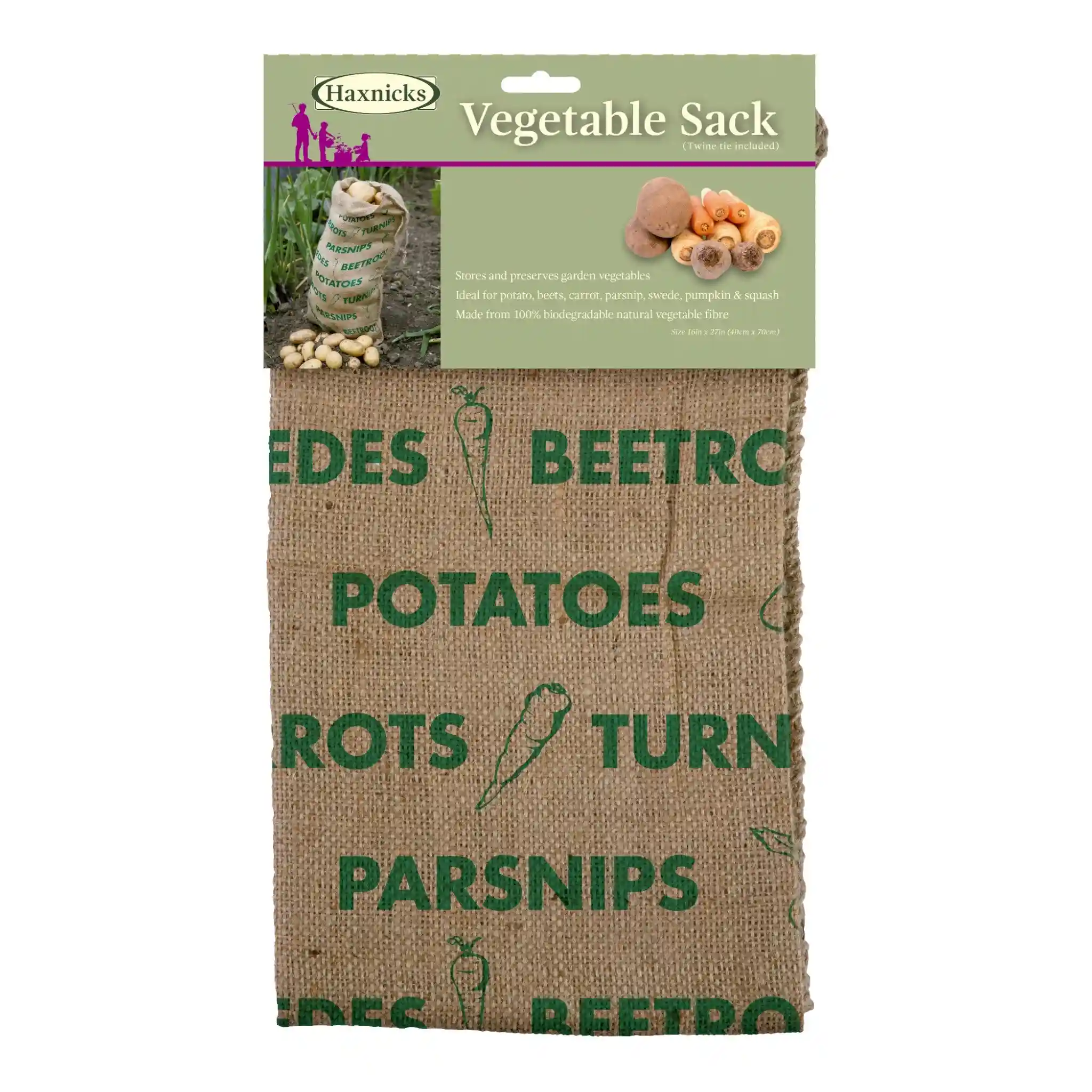 VegetableSack Vegetable Sack Jute Fibre 40cm x 70cm - Breathable Produce Storage - Image 1