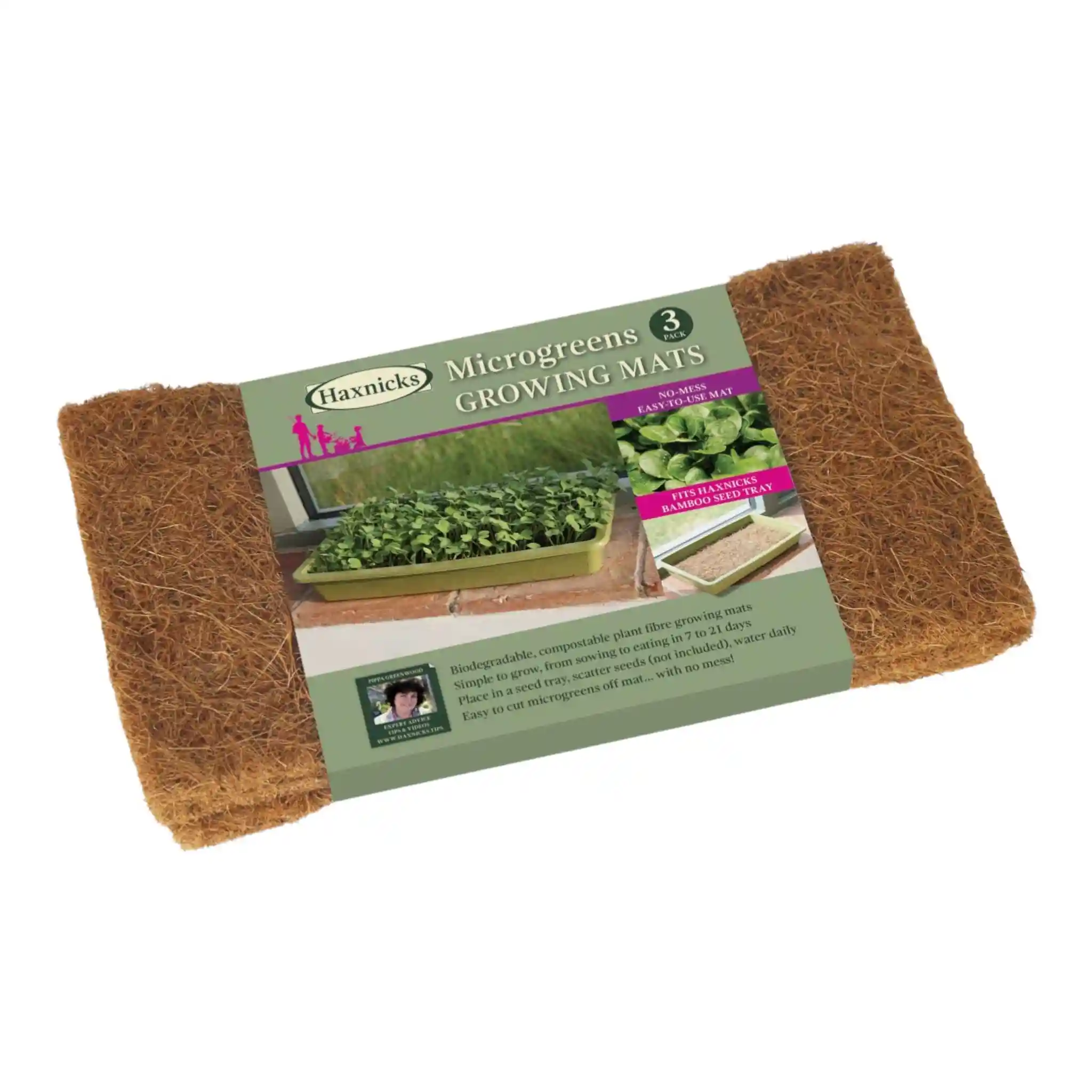 microgreen-growing-mat Microgreens Growing Mat 18cm x 33cm x 3cm - Natural Hemp Fibre - Image 1