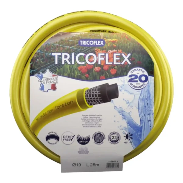 TRICOFLEX Hose 1" (25mm) 25M Yellow - Heavy-Duty Anti-Kink Garden Hose
